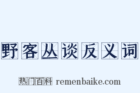 野客丛谈反义词是什么意思的图片